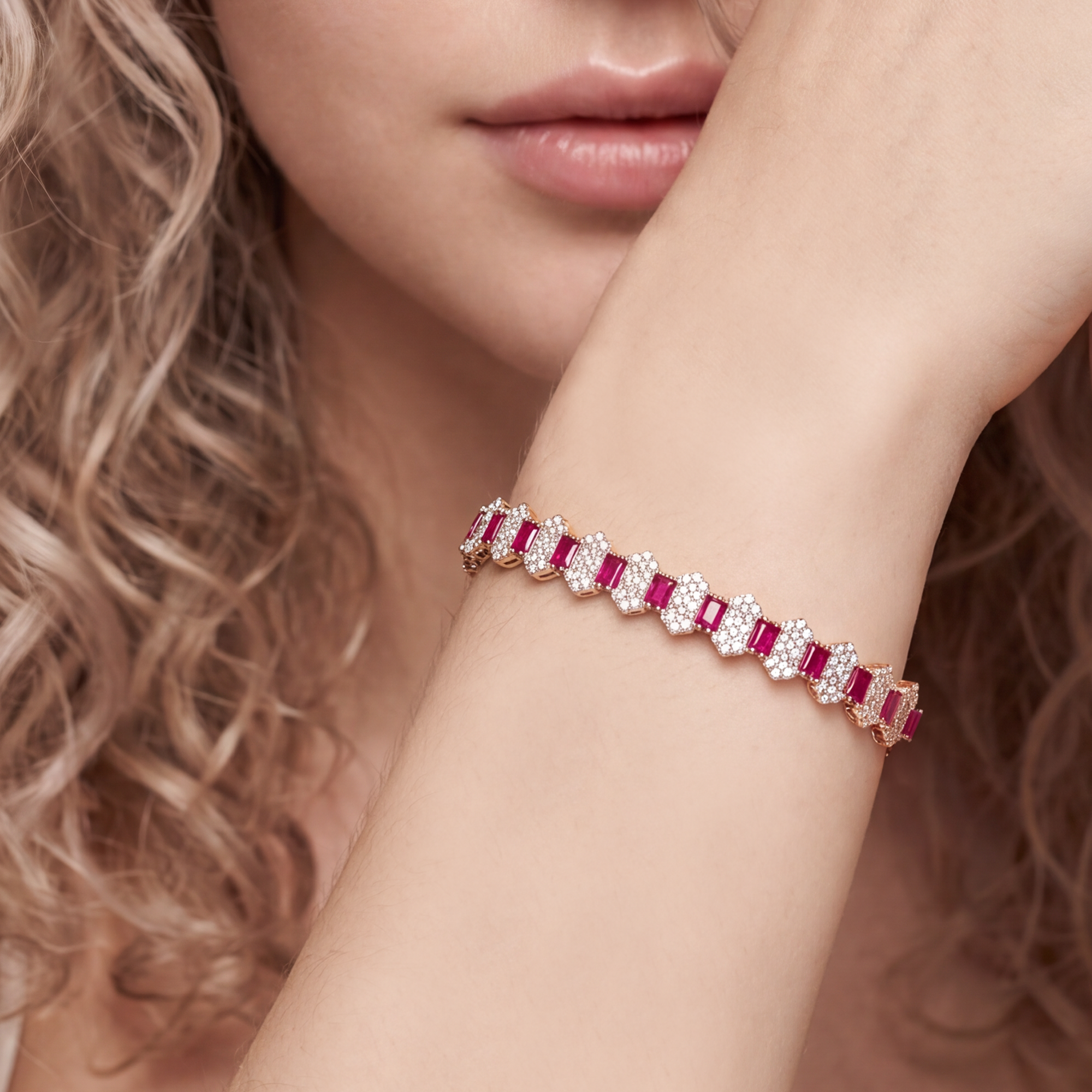 3 Karat Rose Gold Pırlanta Bileklik